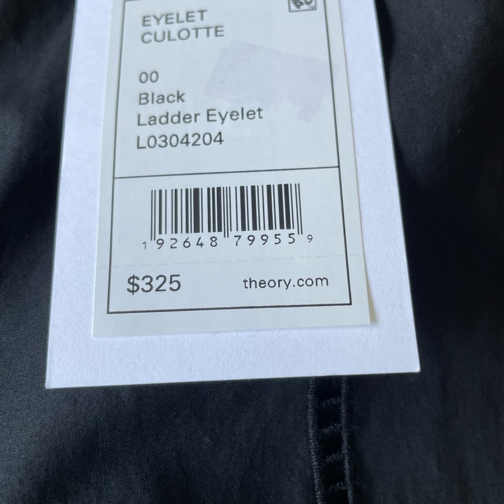 Theory black ladder eyelet cropped pant - Picture 4 of 5